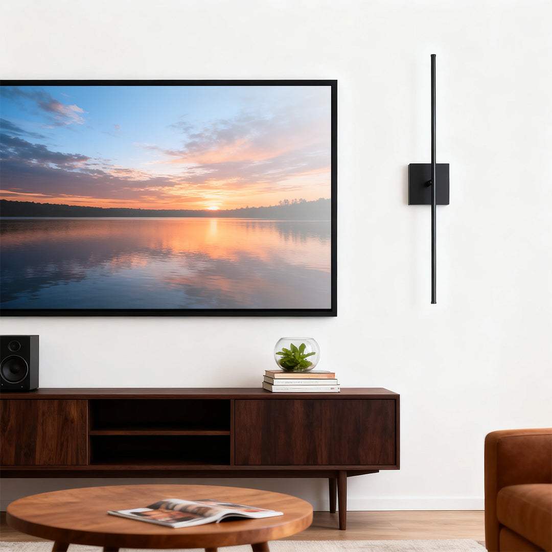 Linear Wall Sconce — Black Iron, USB Rechargeable, 5W LED, 3-Step Dimming (3000K/4000K/6000K), 5200mAh
