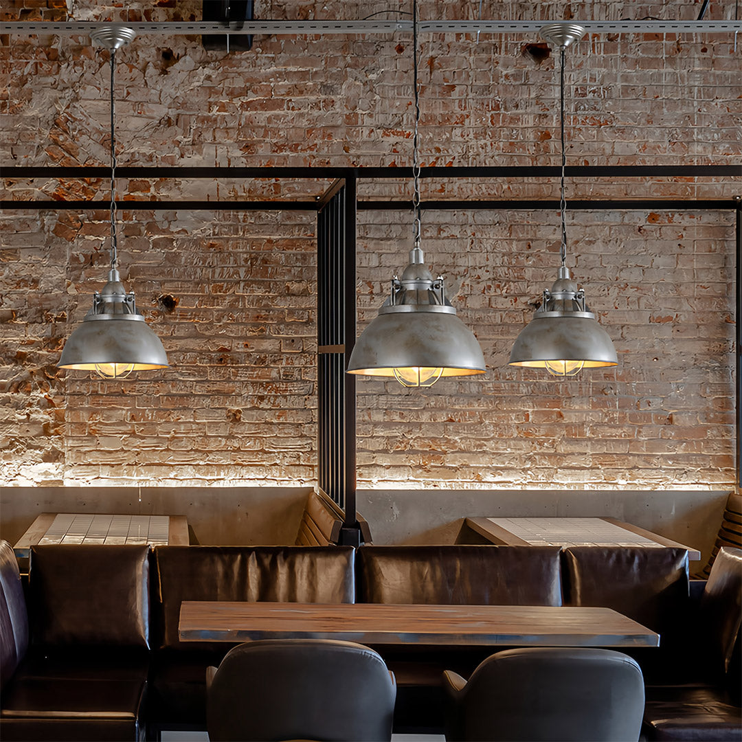 Vintage Industrial Pendant — Aluminum and Glass, E27, 3000K Warm White, Adjustable Chain, 3 Styles