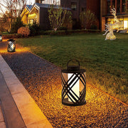 Perforated Outdoor Landscape Lantern — Stainless Steel, LED, 3000K, IP65 Weatherproof