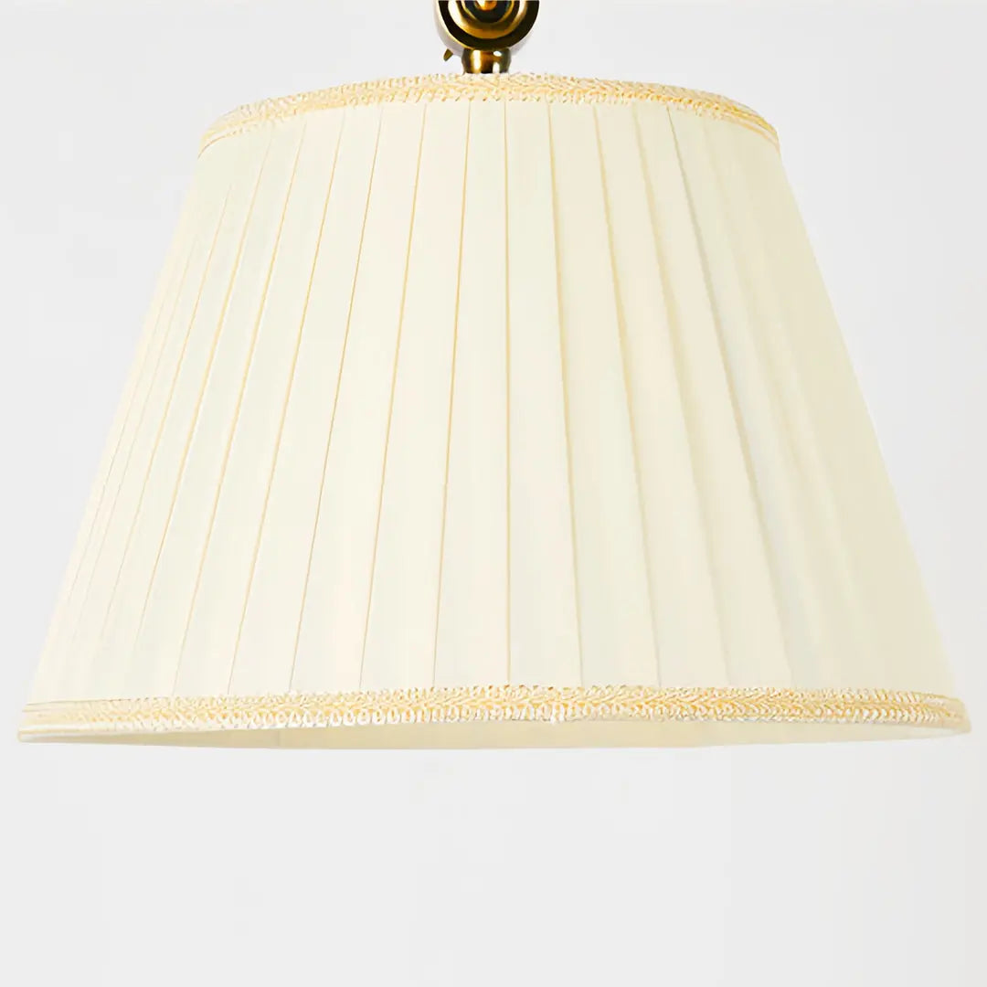 Vintage Style Adjustable Copper Floor Lamp with Fabric Shade and Arch Design Luxe