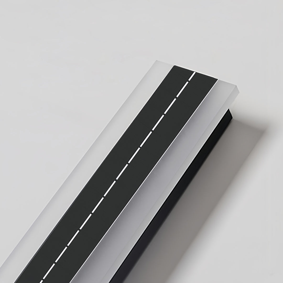 Minimalist Solar Outdoor Linear Wall Light — Black Aluminum, Acrylic, IP65, 30cm–120cm, 3000K / 4000K / 6000K, 16-Hour Runtime