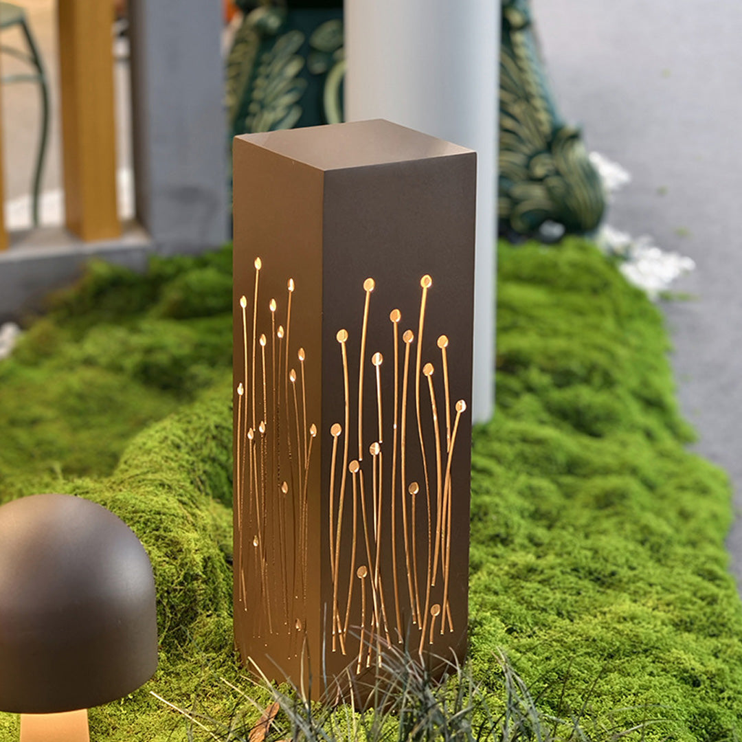 Modern Outdoor Bollard Path Light — Coffee Aluminum, 10W LED, 3000K, IP65, 110-277V