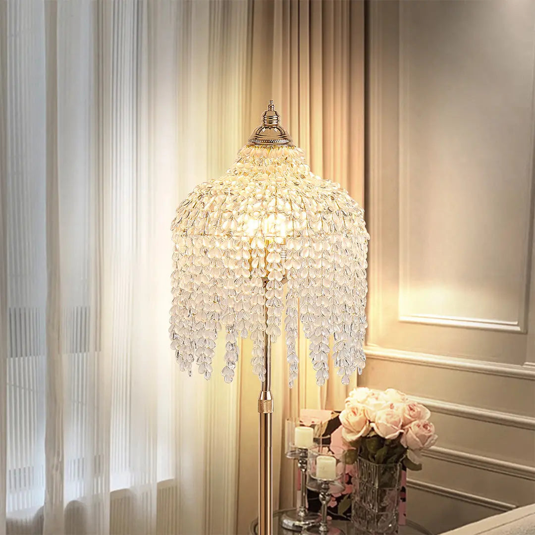 Luxury LED Floor Crystal Lamps with Decorative Hardware Lighting Luxe