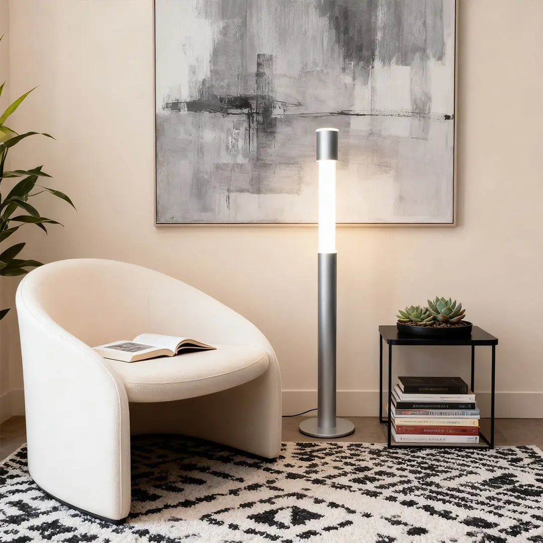 Elegant Minimalist Gray Italian Floor Lamp with Creative Design Luxe
