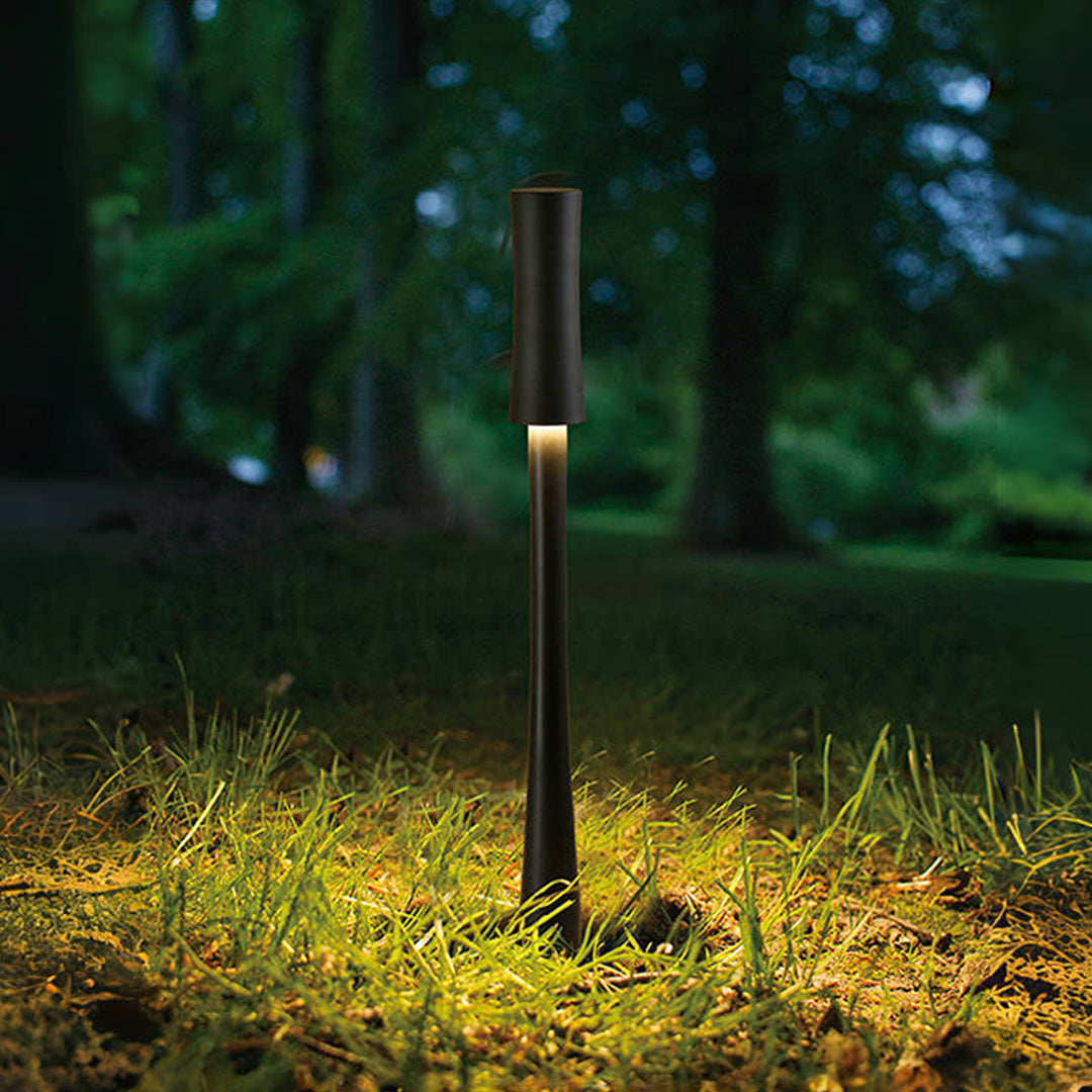 Modern Black Bollard Lawn Pole Light — Aluminum, 10W LED, IP65 Weatherproof, 3000K, Available in 26.6" or 47.2"