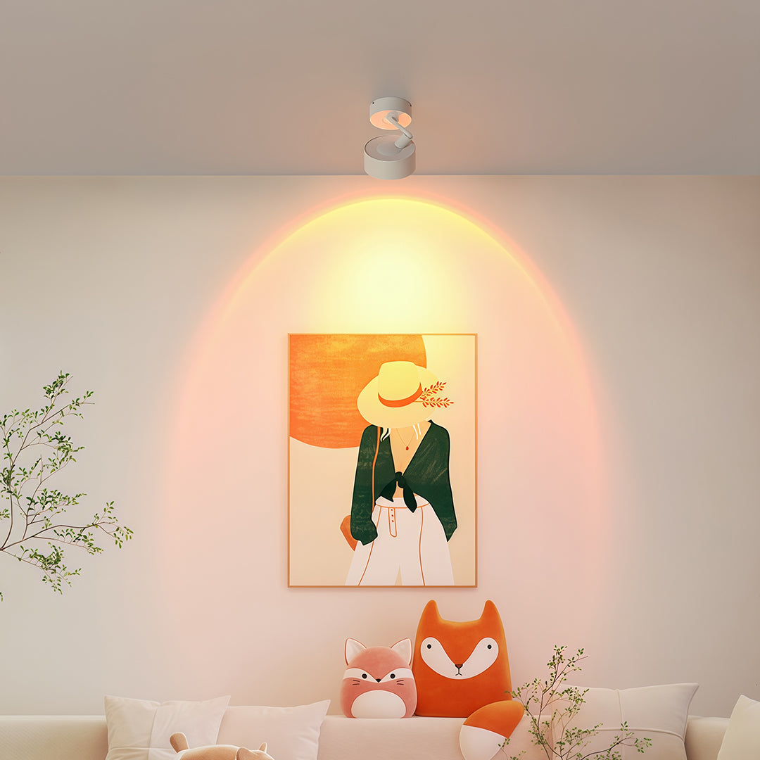 Adjustable LED Surface-Mount Spotlight — Aluminum & Acrylic, 10W, 350° Rotation, Ra98, 3000K / 4000K / 6000K, Black or White