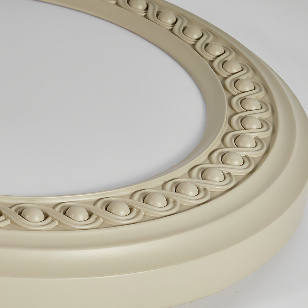 French Country Carved Resin Flush-Mount Ceiling Light — Acrylic Shade, 72W LED, 3-Step Dimming, 23.15"
