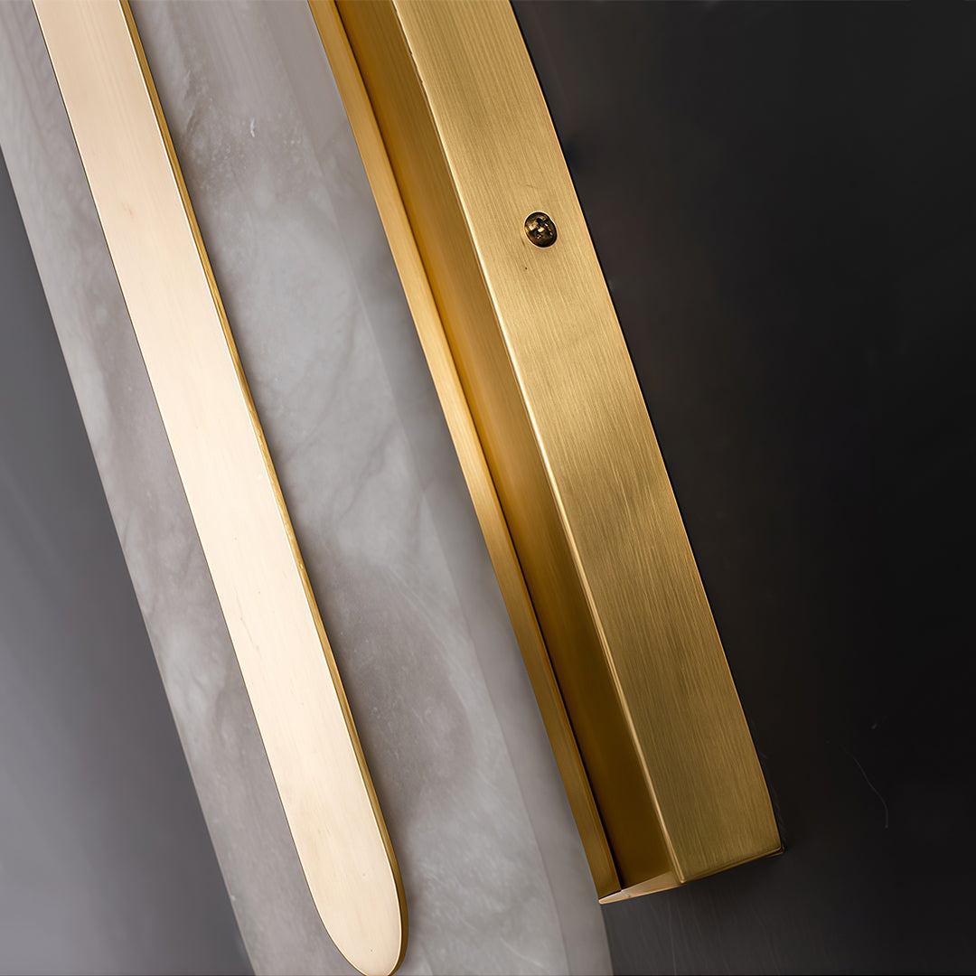 Cloud Stone Wall Sconce — Brass, Gold Finish, LED 3000K, Round or Square, Small or Large