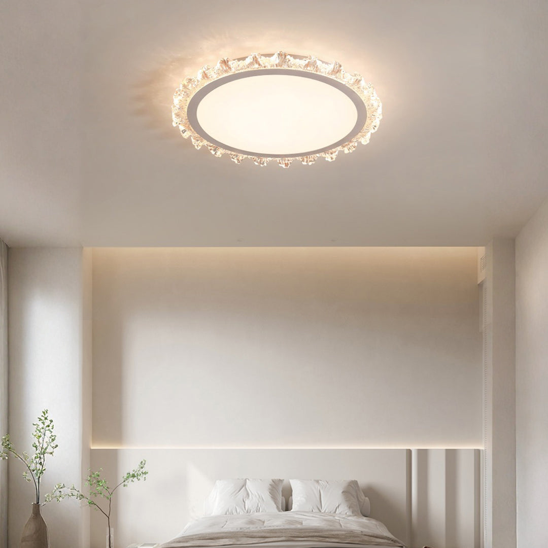 Ultra-Thin Round LED Flush-Mount Ceiling Light — Full Spectrum, Dimmable 3000K–6500K, RA97, UGR≤16