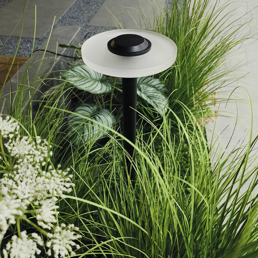 Minimalist Outdoor Bollard Light — Black Aluminum, 6W LED, 3000K, IP65, DC24V, 24.41" H
