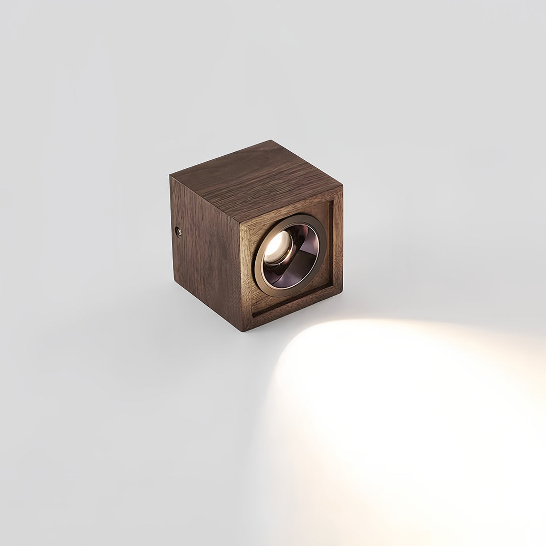 Walnut-Finish Multi-Head Surface-Mount Downlight — Aluminum, LED Integrated, 4000K, 1- to 4-Light, 7–28W