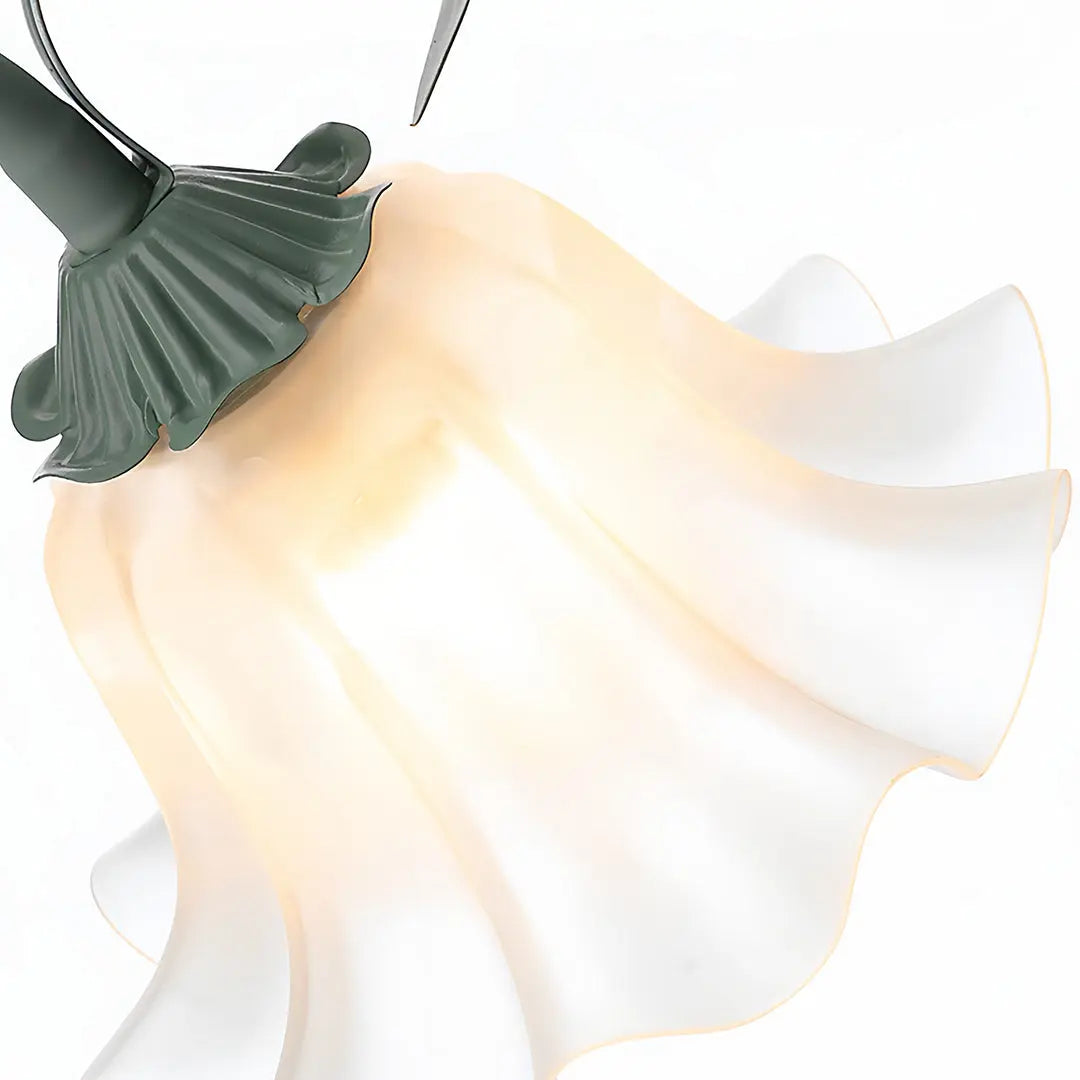 Artistic Green Iron Flower Floor Lamp in French Country Style Luxe