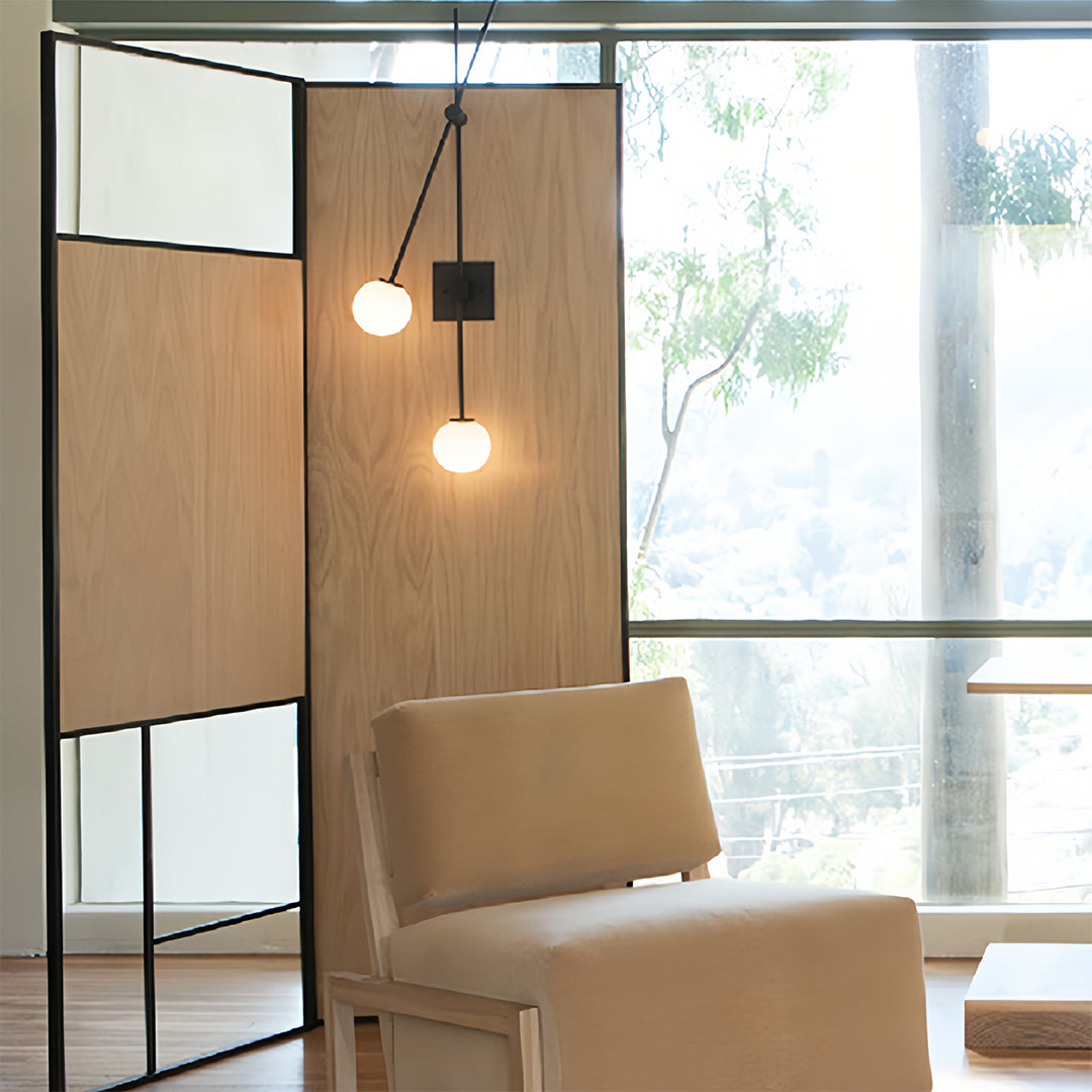 Mid-Century Modern Linear Double Wall Sconce — Iron and Glass, 2-Light, 5W LED, Hardwired, Black or Gold