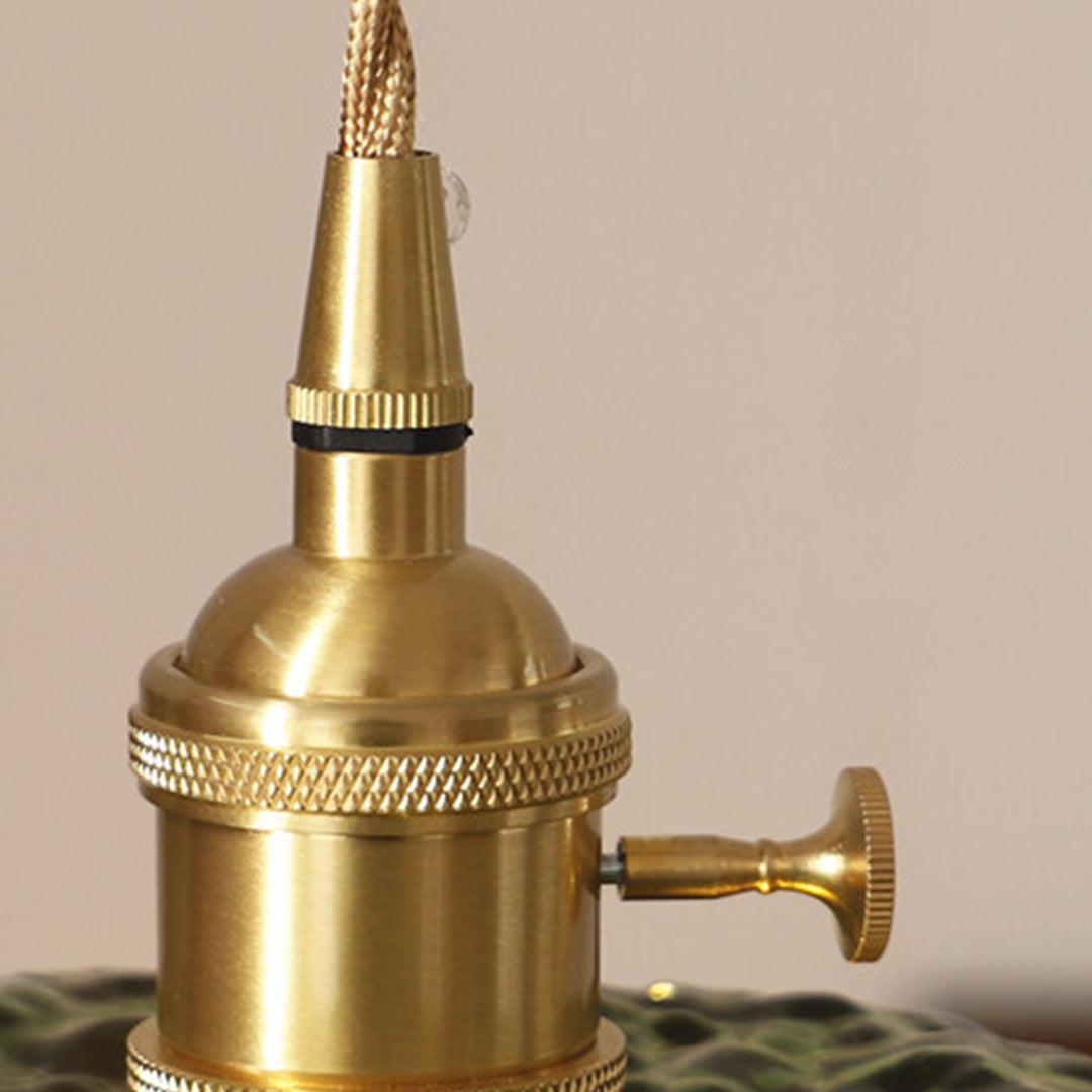 Hammered Glass Mini Pendant — Brass, E27, Adjustable 1.5m Cord, Transparent or Dark Green