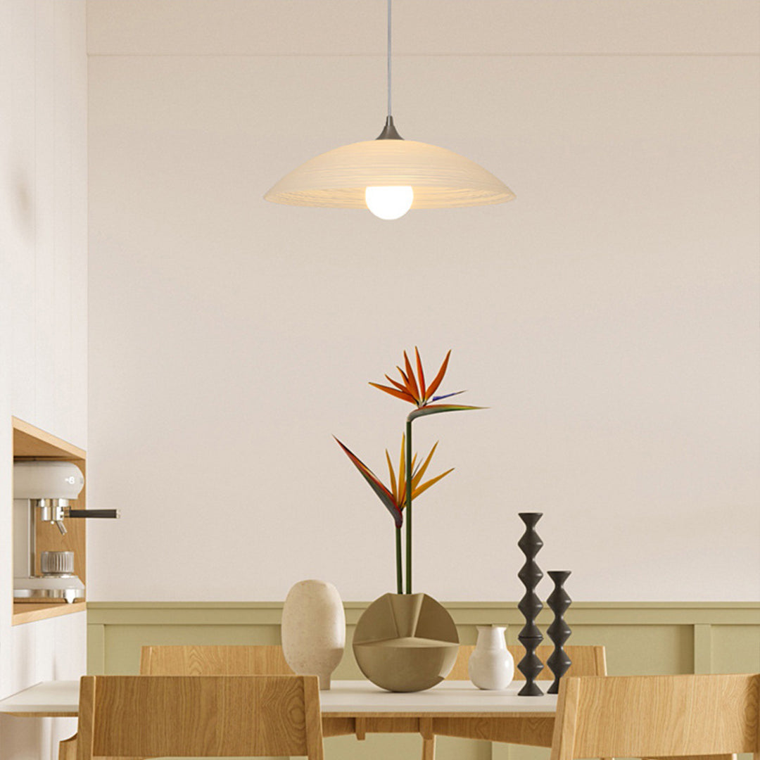 Water Pattern Glass Pendant Light — Iron, E27, 5W LED, Three-Color Dimming, 35cm or 42cm