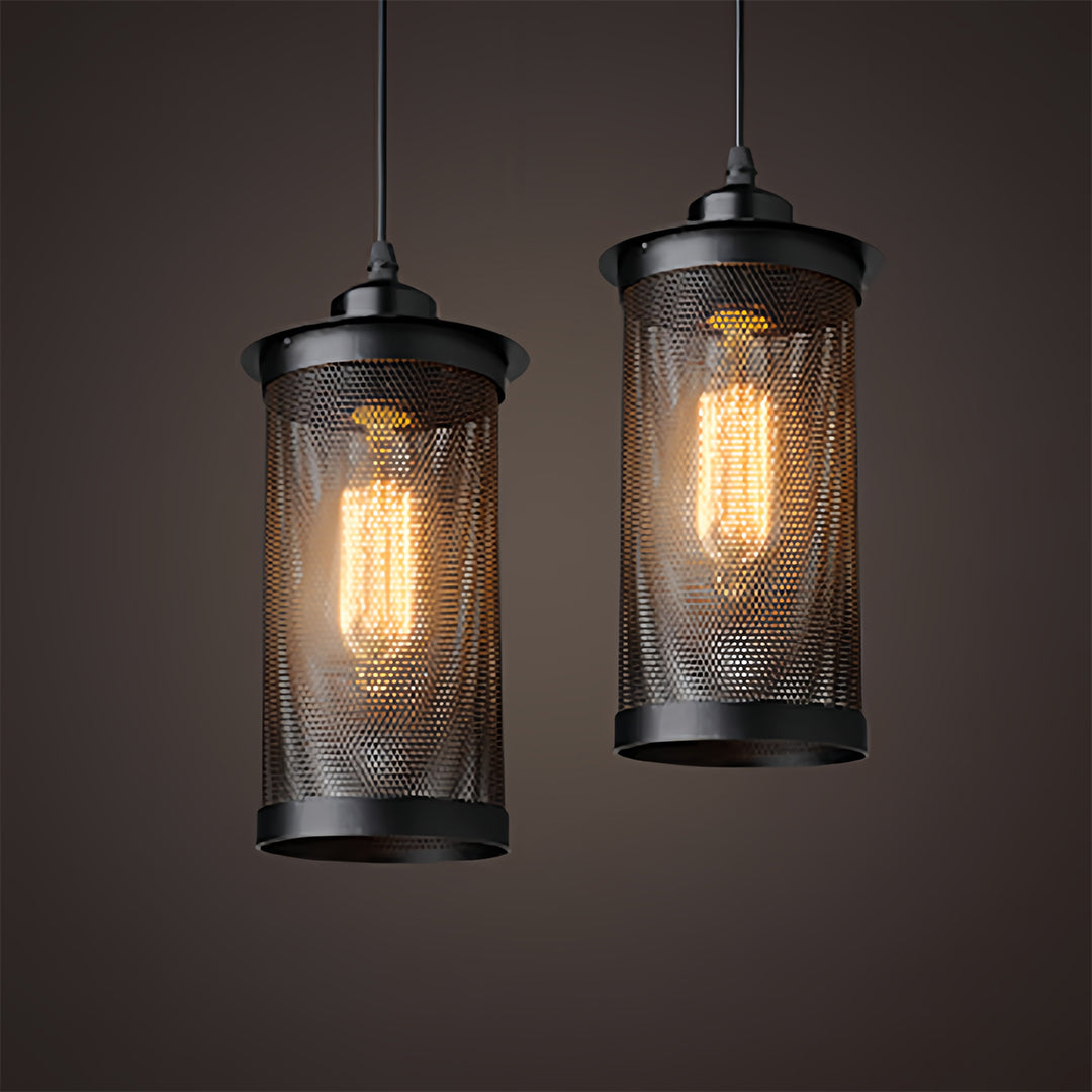 Retro Industrial Mini Pendant — Black Iron, 3-Light E27, 12W Warm White, Adjustable Chain