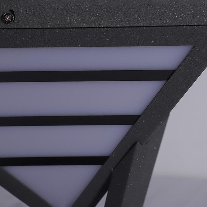 Geometric Pyramid Outdoor Pillar Light — Black Aluminum, Integrated LED, 3200K, IP54, 6W / 8W