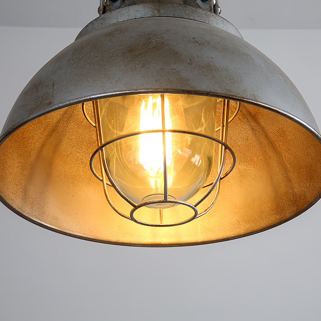 Vintage Industrial Pendant — Aluminum and Glass, E27, 3000K Warm White, Adjustable Chain, 3 Styles