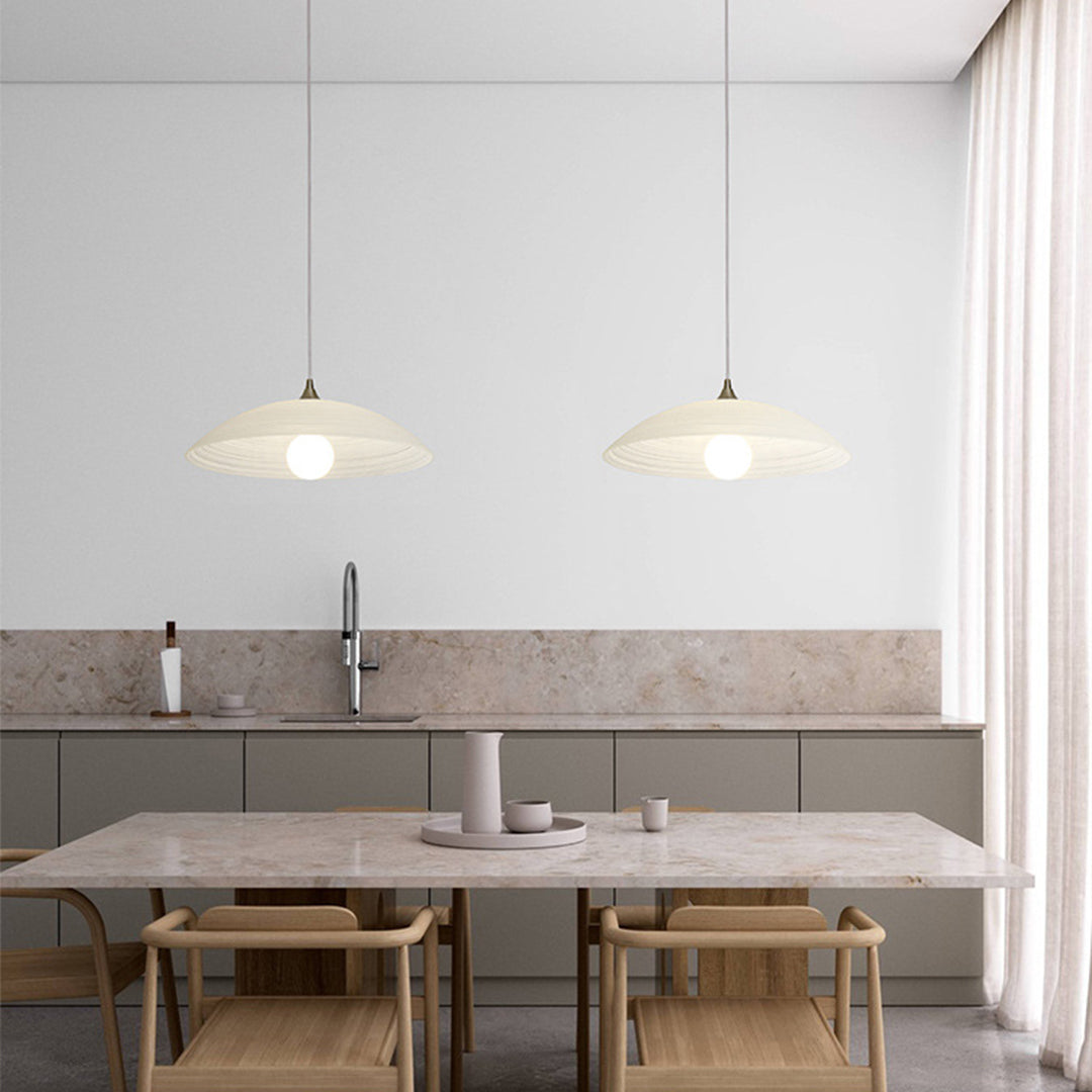 Water Pattern Glass Pendant Light — Iron, E27, 5W LED, Three-Color Dimming, 35cm or 42cm