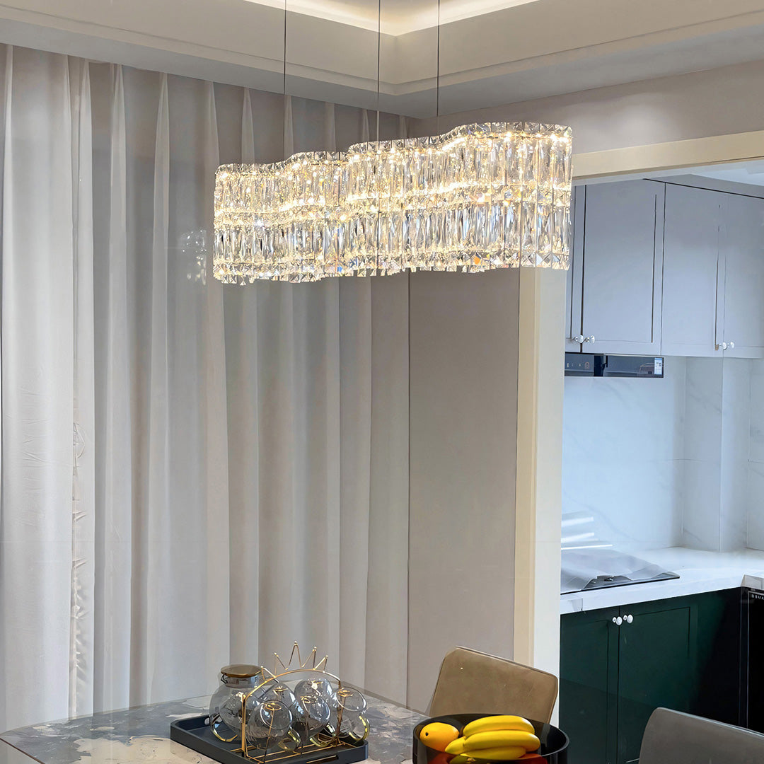 Large K9 Crystal Ring Chandelier — Stainless Steel, Gold or Silver, Stepless Dimming 3000K–6000K, Remote Control, 40W–118W