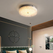 Crystal Sand Glass Flush Mount — Chrome Iron, LED, Dimmable, 25cm / 40cm, Remote Control