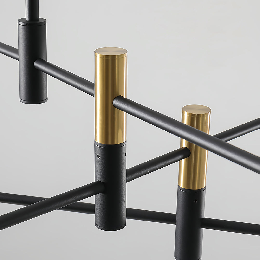 Branch Chandelier — Black and Gold Iron, Transparent Glass Shades, G9 3-Step Dimming (3000K/4000K/6000K), 4-, 6-, or 8-Light