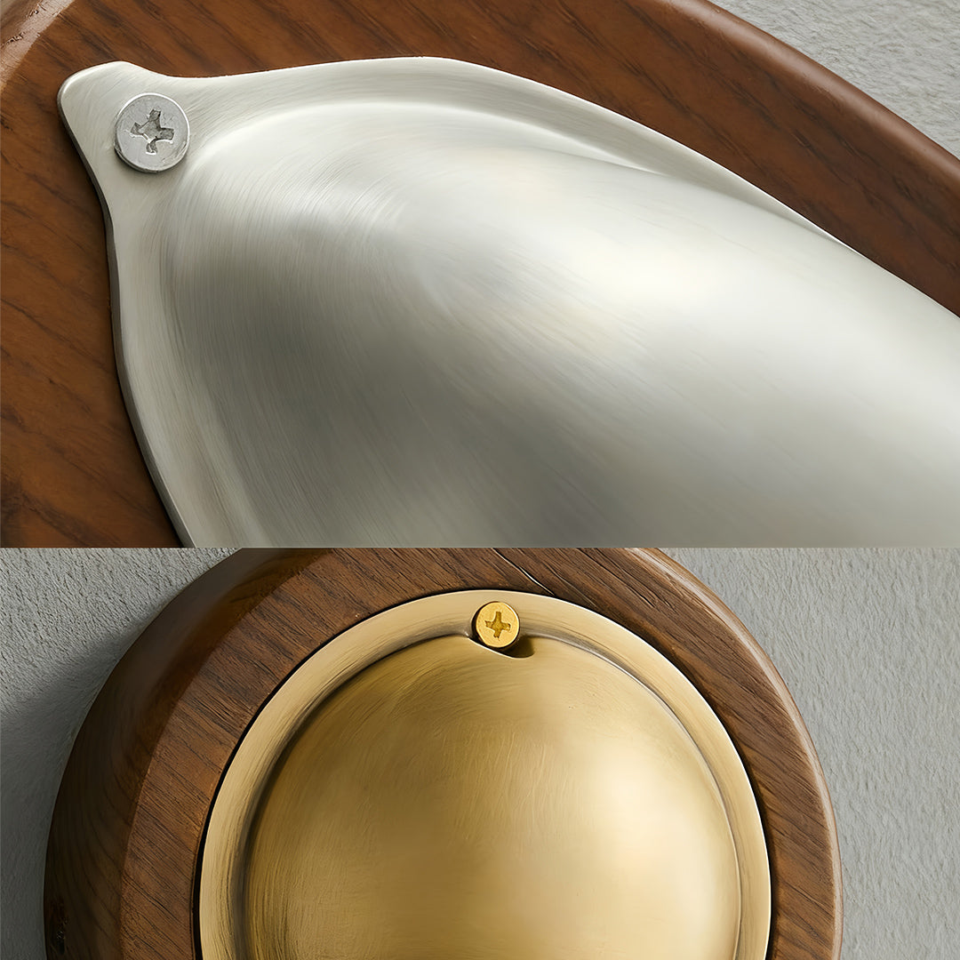 Vintage Brass and White Wax Wood Wall Sconce — Antique Bronze or Silver, G9/G4, 7W Warm White, Hardwired