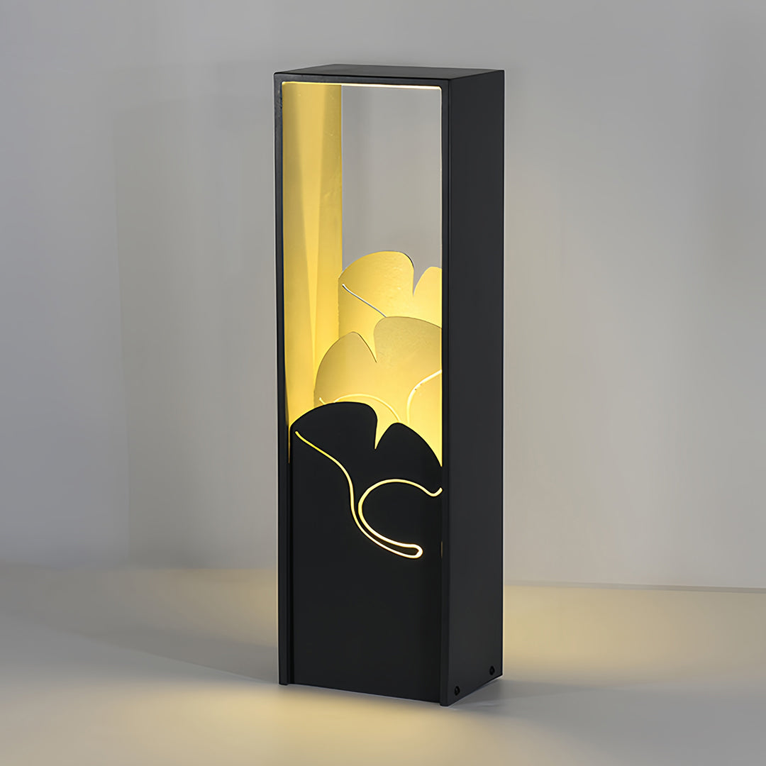 Artistic Column Outdoor Bollard Light — Black Galvanized Steel, Acrylic Shade, 10W LED, 3000K, IP65