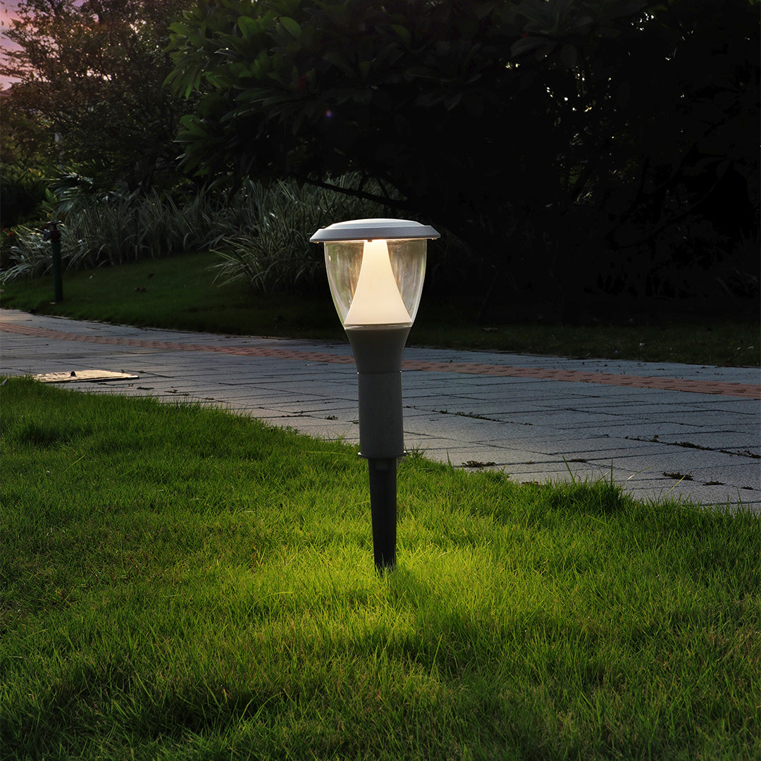 Modern Minimalist LED Garden Stake Path Light — Die-Cast Aluminum, Matte Black, 8W, 3000K, IP65 Weatherproof