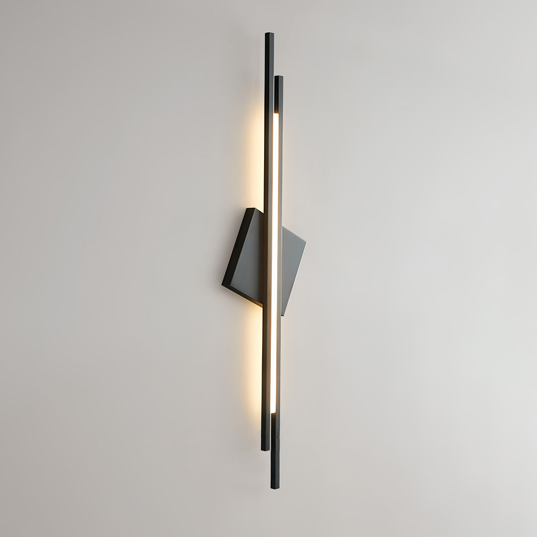 Geometric Diamond Linear Wall Sconce — Copper & Acrylic, 9W/10W/16W, 3-Step Dimming (3000K/4500K/6000K), Black/Gold Finish