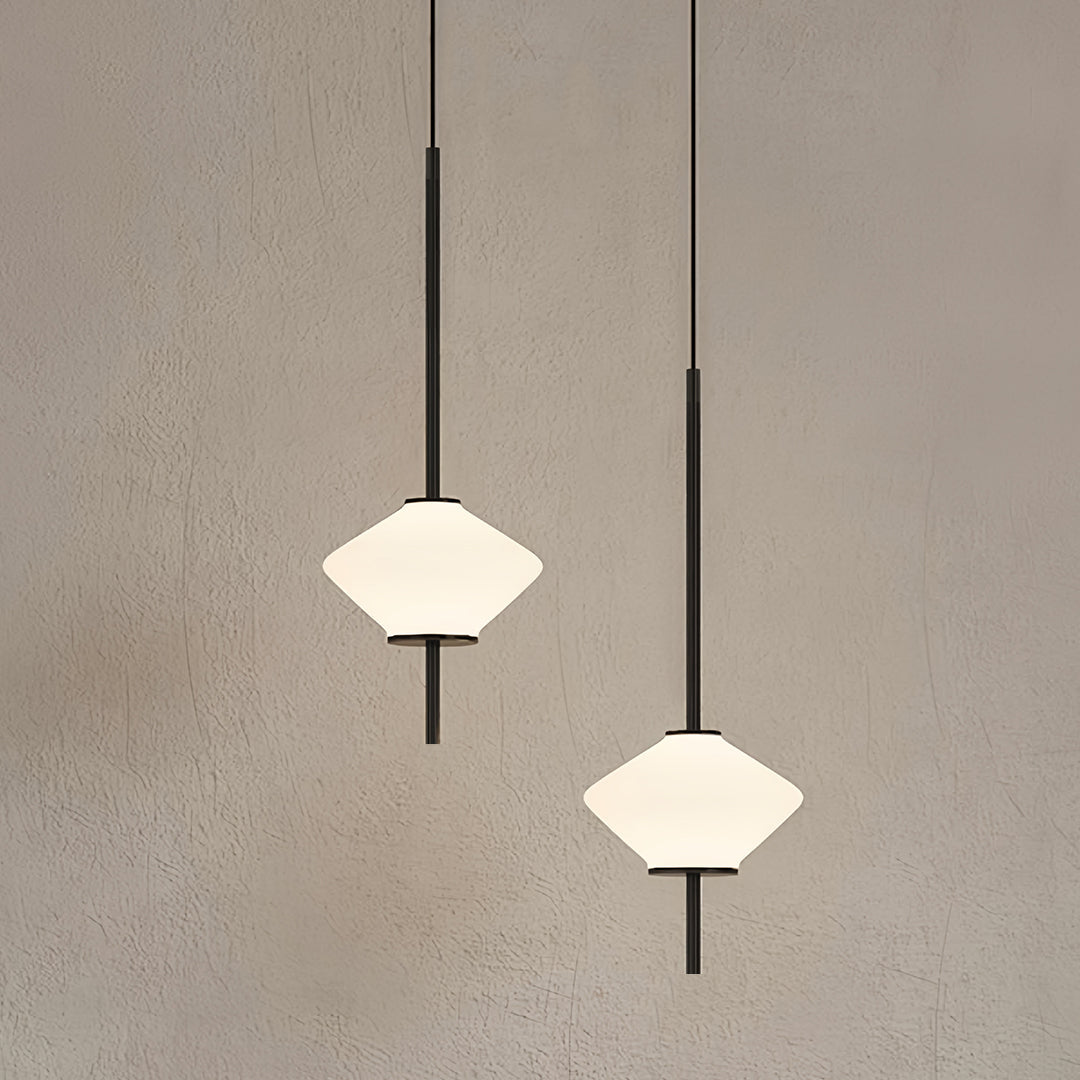 Minimalist Geometric Mini Pendant — Aluminum and Glass, LED, 7W / 14W, 1- or 2-Light, Adjustable Height