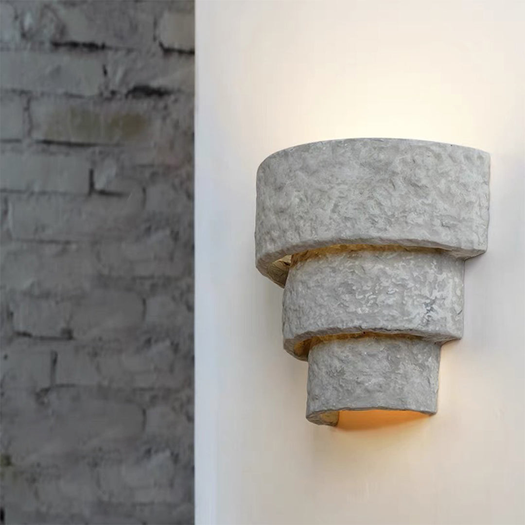 Minimalist Cement Wall Sconce — Up-Light, E14, 12W, 3-Step Dimming (3000K/4000K/6000K), Multiple Shapes