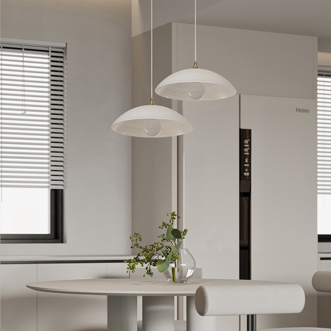 Water Pattern Glass Pendant Light — Iron, E27, 5W LED, Three-Color Dimming, 35cm or 42cm