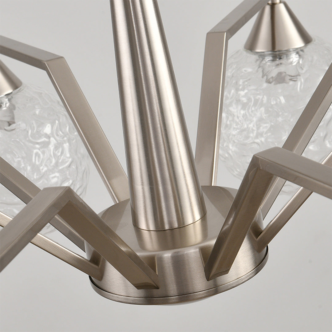 Sputnik Mid-Century Semi-Flush Mount — Sand Nickel Iron, Cognac Glass, 6- or 8-Light, Three-Color Dimming
