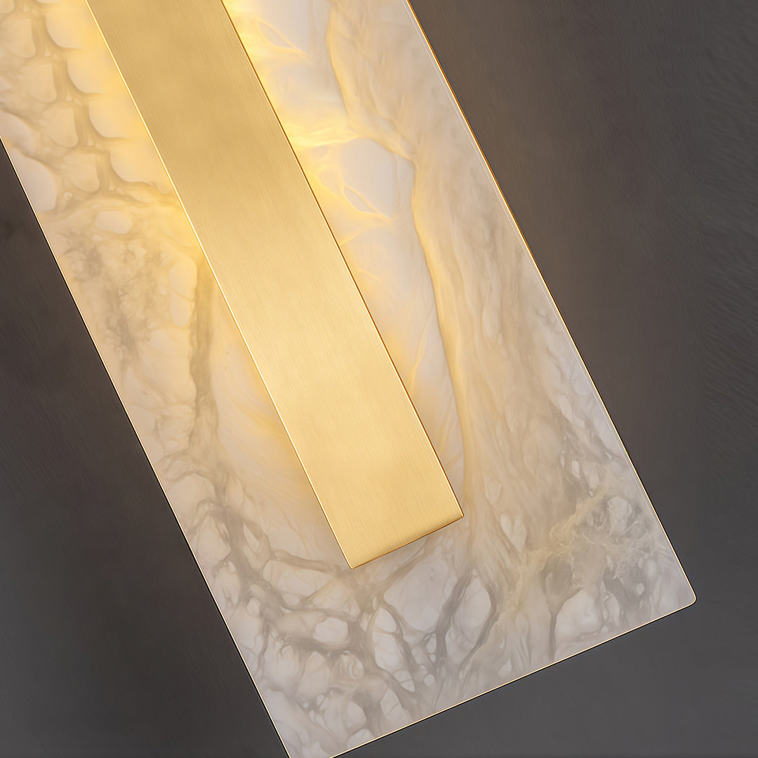 Cloud Stone Wall Sconce — Brass, Gold Finish, LED 3000K, Round or Square, Small or Large