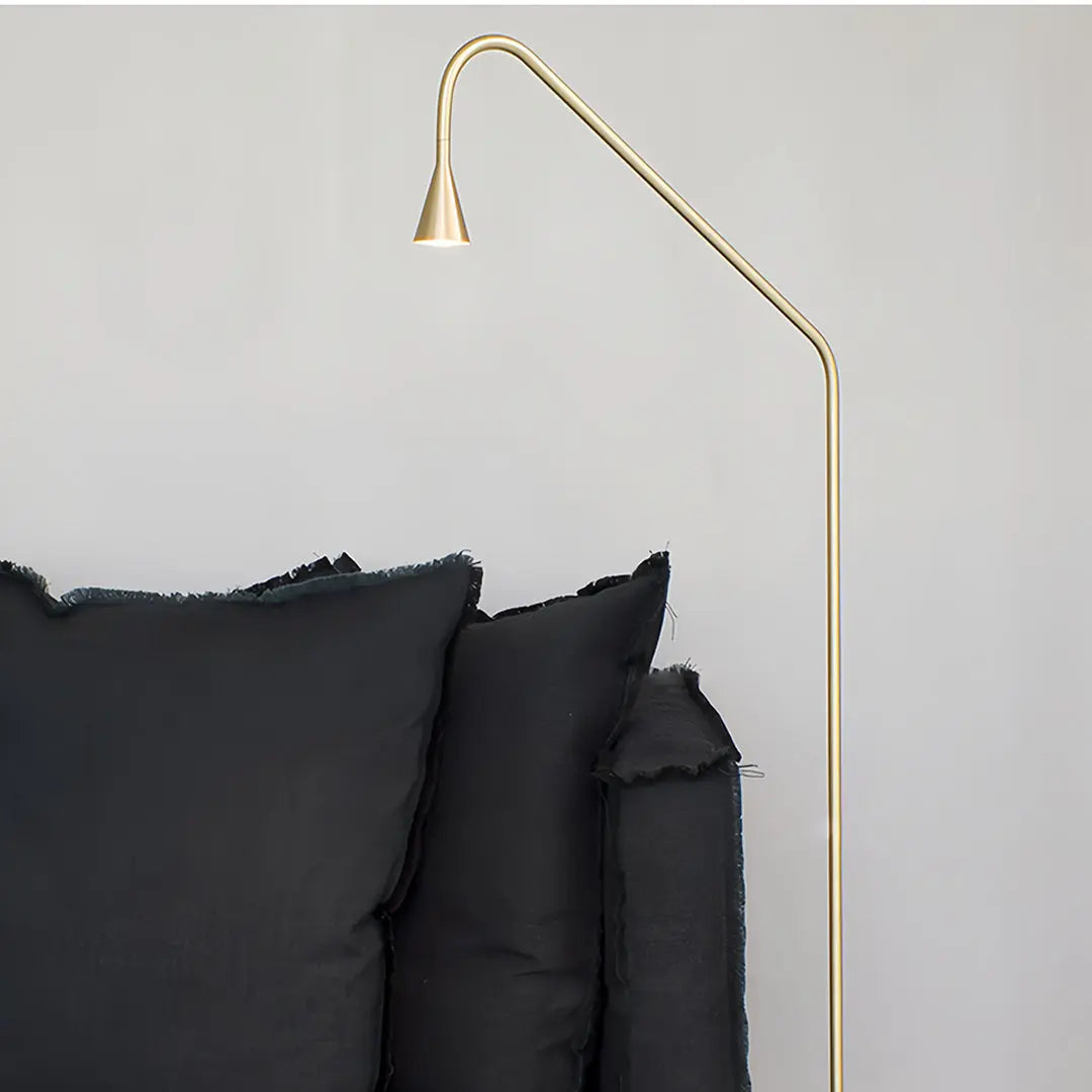 Minimalist LED Floor Lamps in Black and Gold - Perfect for Reading Luxe