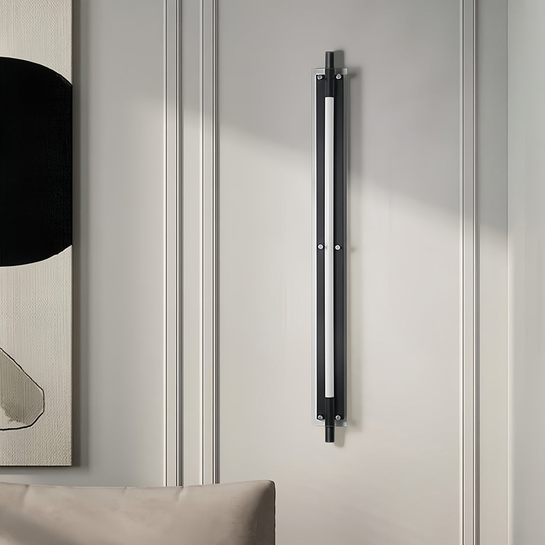 Black Linear Up/Down Wall Sconce — Iron and Glass, LED Hardwired, 12–24W, 60cm–120cm