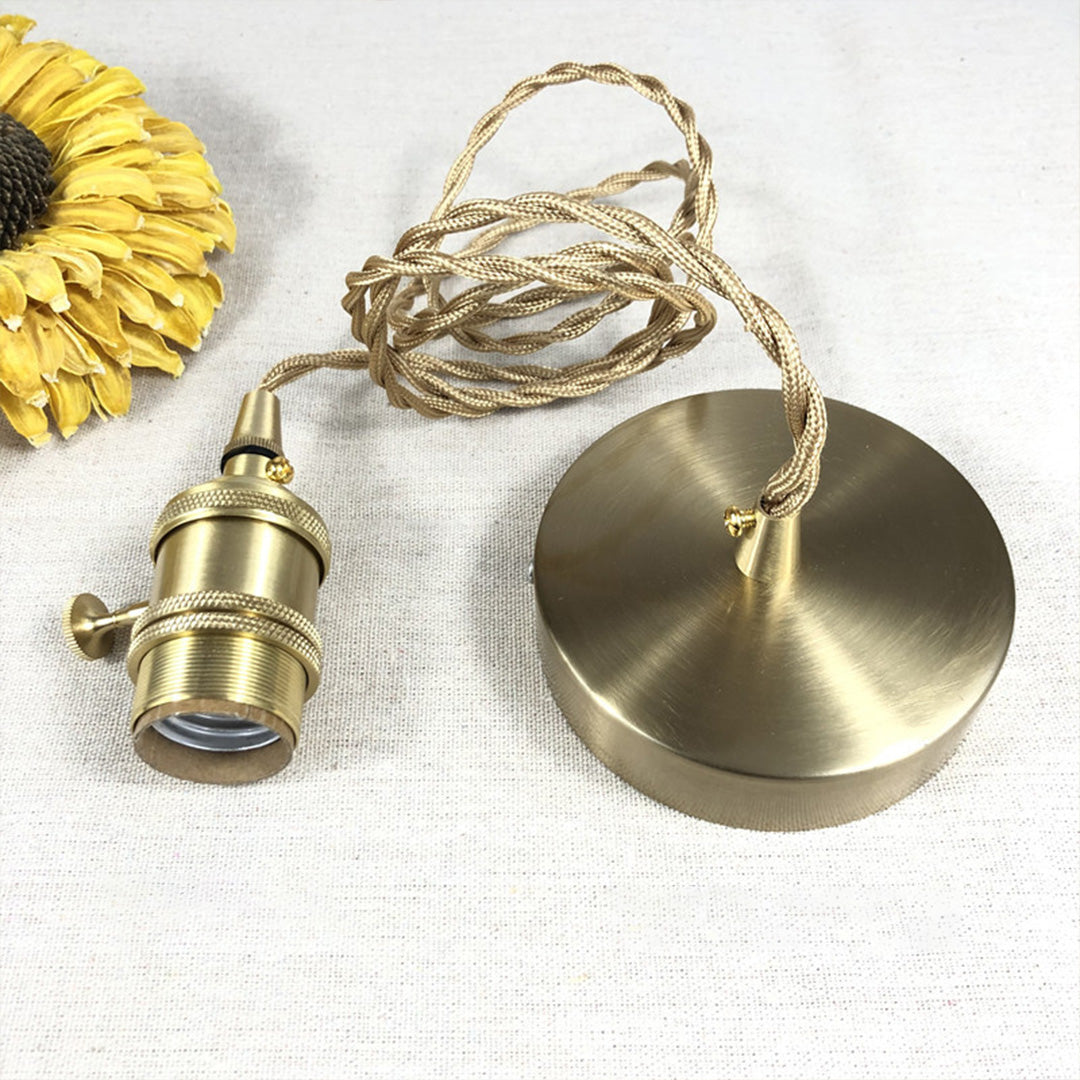 Hammered Glass Mini Pendant — Brass, E27, Adjustable 1.5m Cord, Transparent or Dark Green