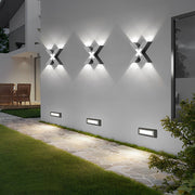 Modern Black X-Shaped Waterproof LED Outdoor Wall Lamp - Creative Exterior Lighting