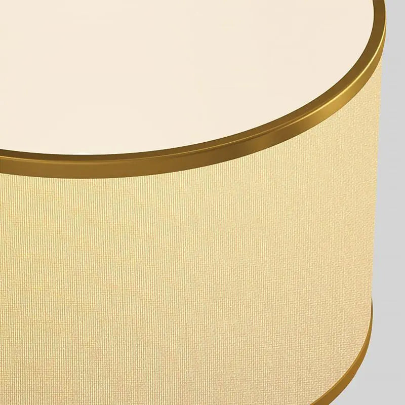 22-Inch Geometric Table Lamp with 1 Light in Golden Faux Silk and Brass Luxe