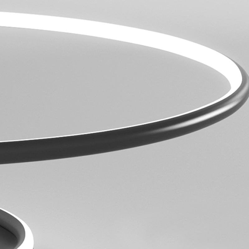 16-Inch Modern LED Semi Flush Mount Ceiling Light with Sleek Wire-Inspired Circular Design