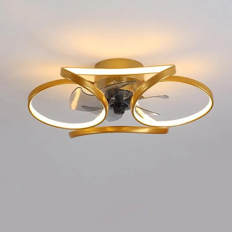 Modern Flush Mount Ceiling Fan Lights with Flower Design and Remote Control Luxe