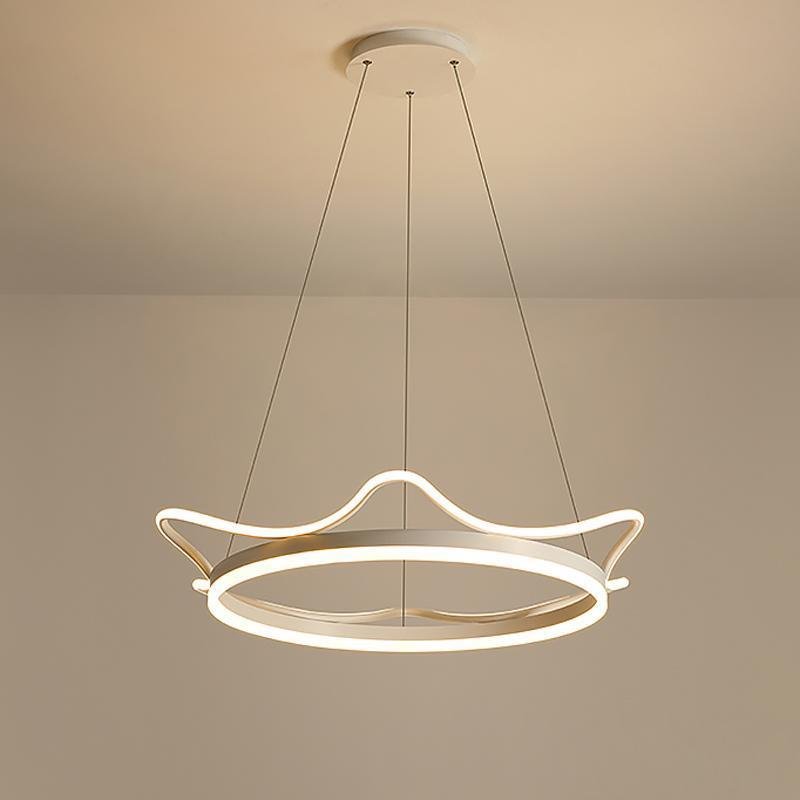 Imperial Crown Chandelier — Aluminum & Iron, LED, 22" Diameter, 3000K–6000K Dimmable, Remote Control