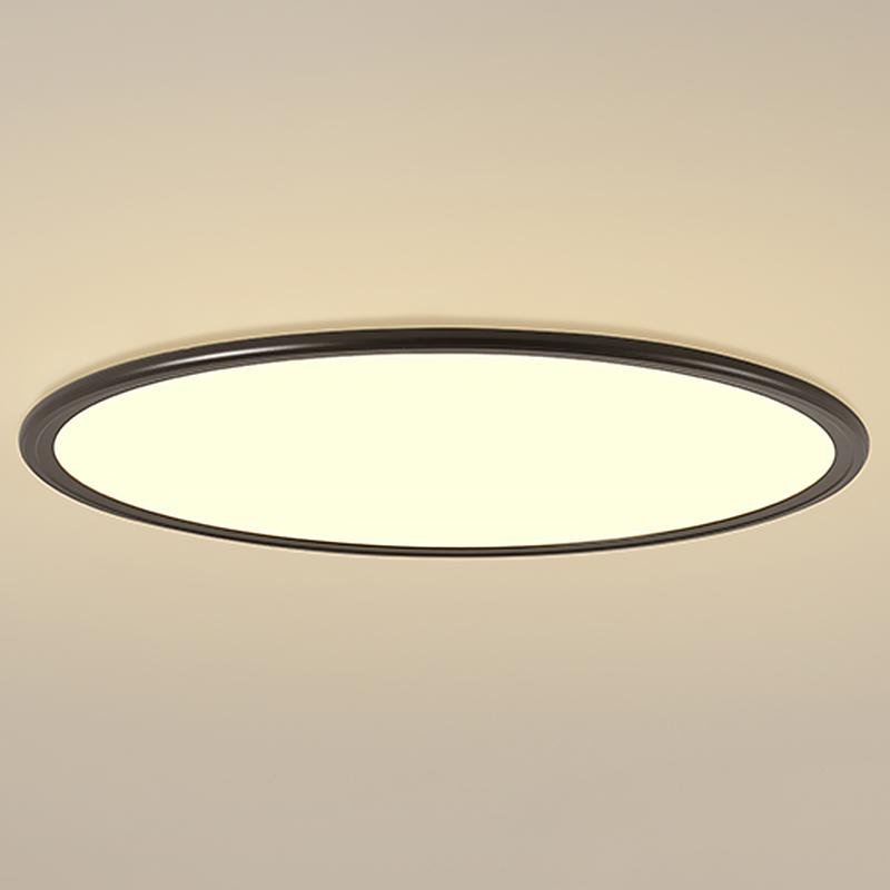 30" Ultra-Thin Round LED Flush Mount — Aluminum & Acrylic, 72W, 2700K–6500K, Remote Control Dimmable