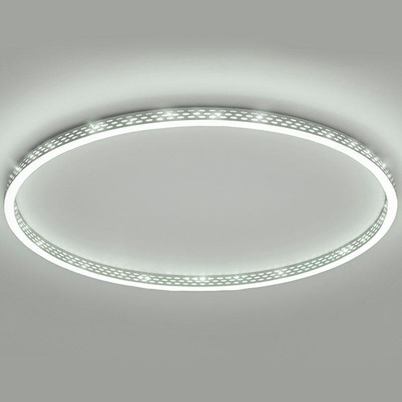 Hollow-Edge Round Flush-Mount Ceiling Light — Iron, Dimmable 3000K–6000K, 20" or 24"