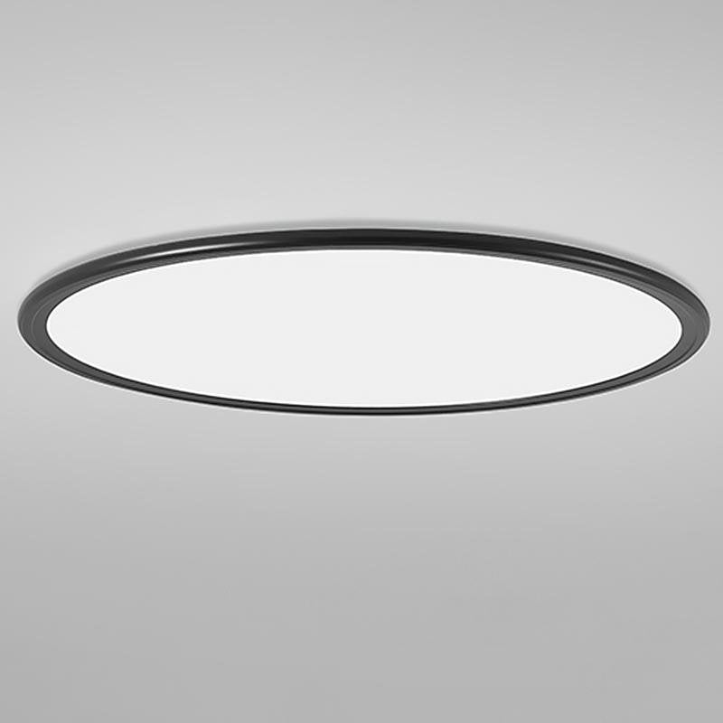 30" Ultra-Thin Round LED Flush Mount — Aluminum & Acrylic, 72W, 2700K–6500K, Remote Control Dimmable