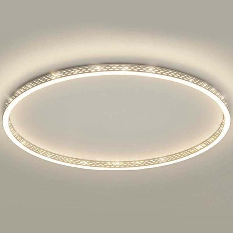 Hollow-Edge Round Flush-Mount Ceiling Light — Iron, Dimmable 3000K–6000K, 20" or 24"