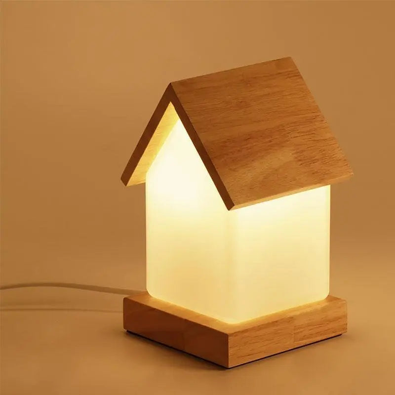 Small Wooden LED House Lamp for Kids and Babies Luxe