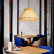 Bamboo Bar Pendant Light — Burlywood Finish, 13" Diameter, E26/E27, Hardwired, 40W Max