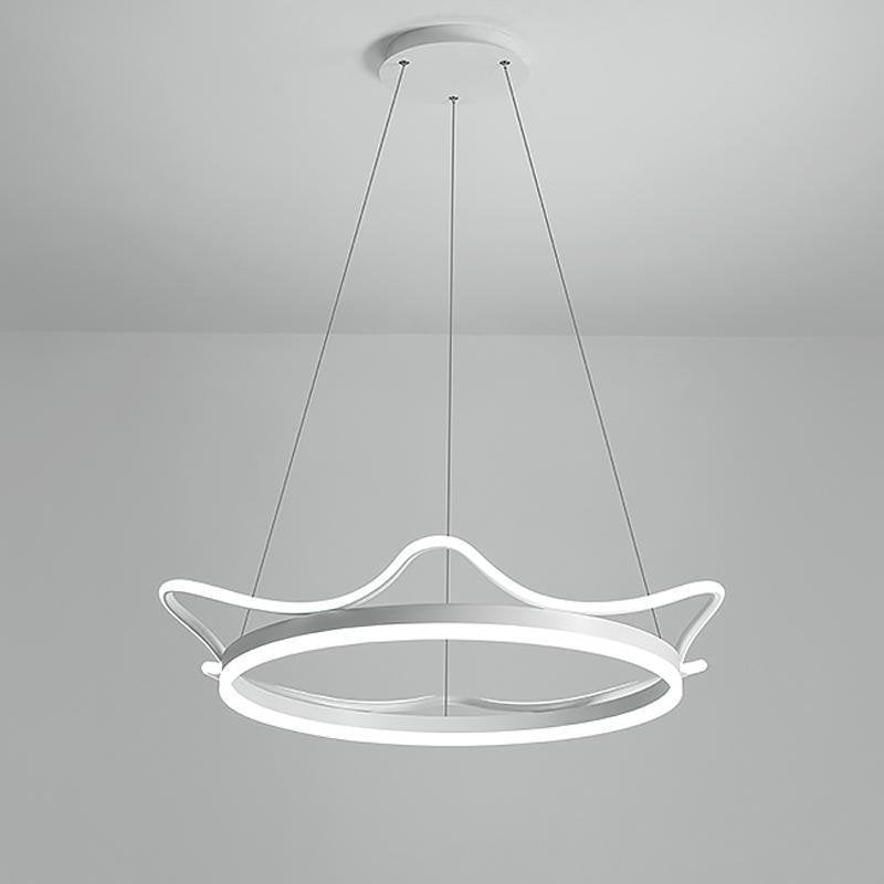 Imperial Crown Chandelier — Aluminum & Iron, LED, 22" Diameter, 3000K–6000K Dimmable, Remote Control